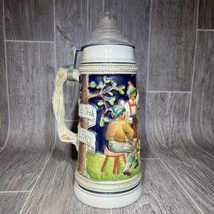 Vintage West German Beer Stein Original Thewalt 1203 Handmade/Painted 9" Tall
